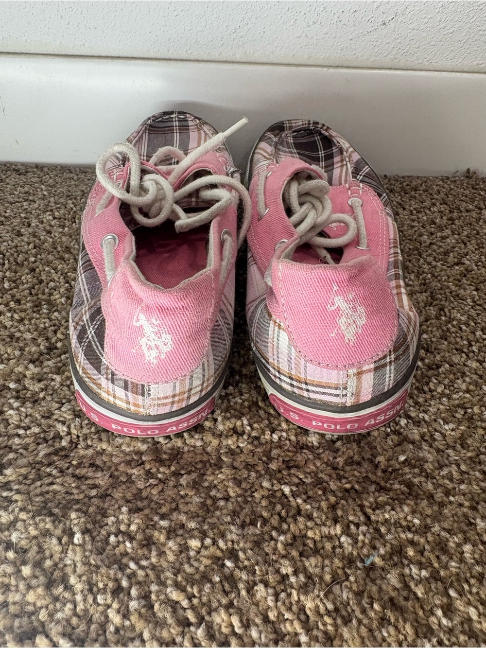 Polo by Ralph Lauren Pink Plaid Women's Sneakers - Picture 6 of 6